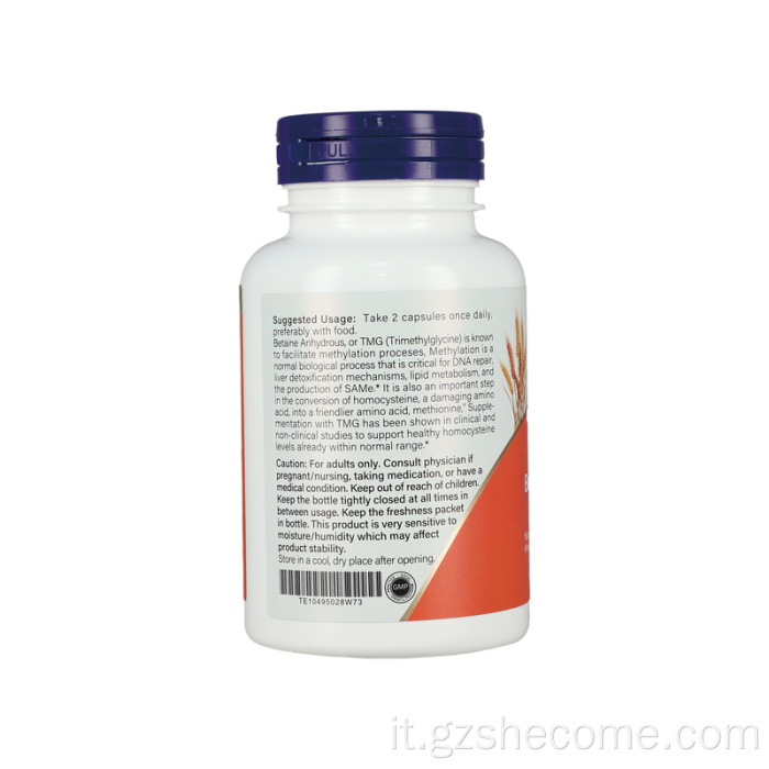 TMG betaina trimetilglicina Supporto epatico TMG Capsule